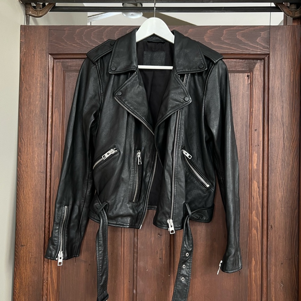 All Saints Balfren Leather Moto Jacket